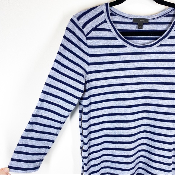 J. Crew Side Zipper Blue Striped Dress - Picture 4 of 10